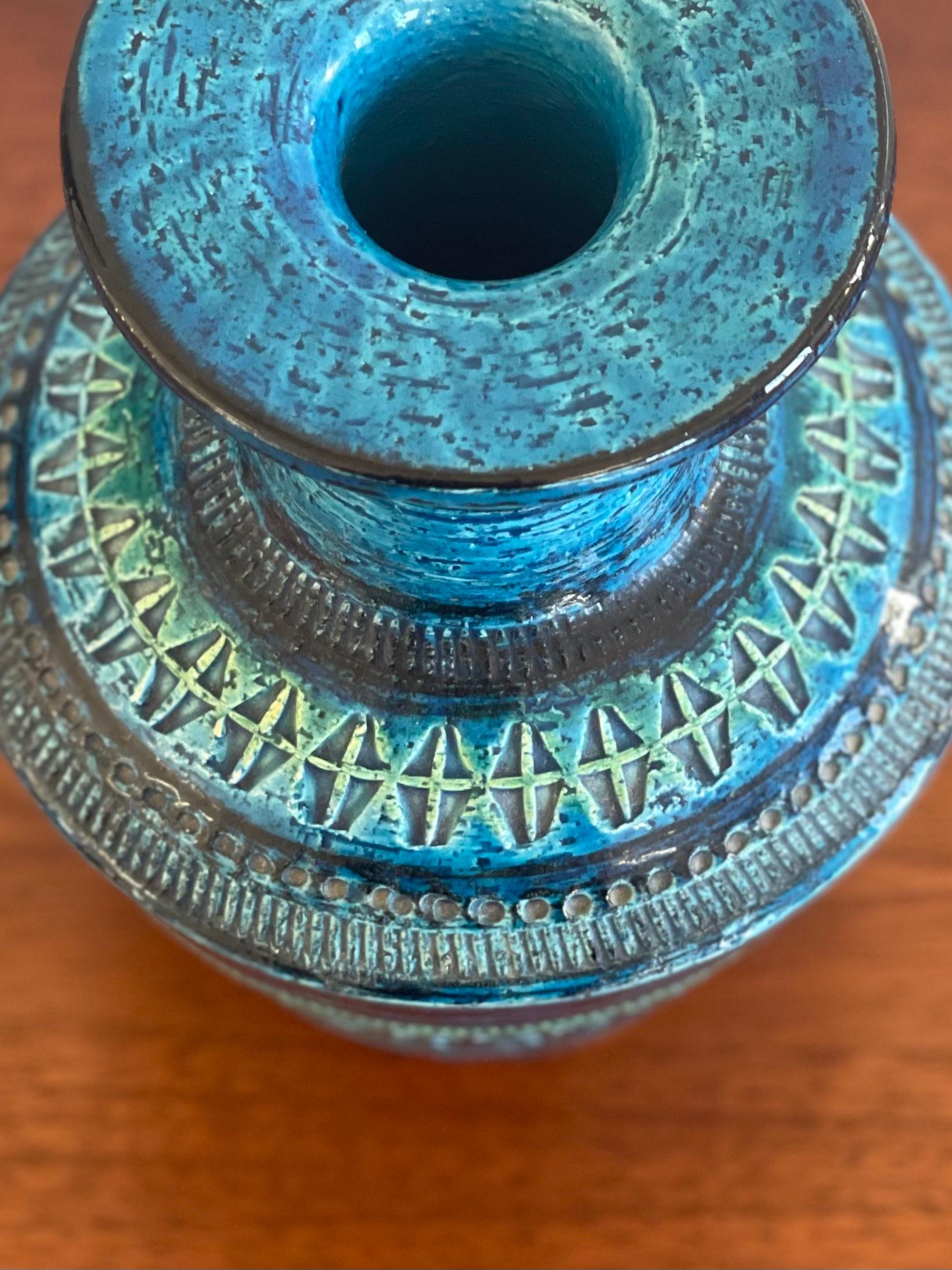Mid-Century Modern Aldo Londi 'Remini Blu' Vase for Bitossi For Sale