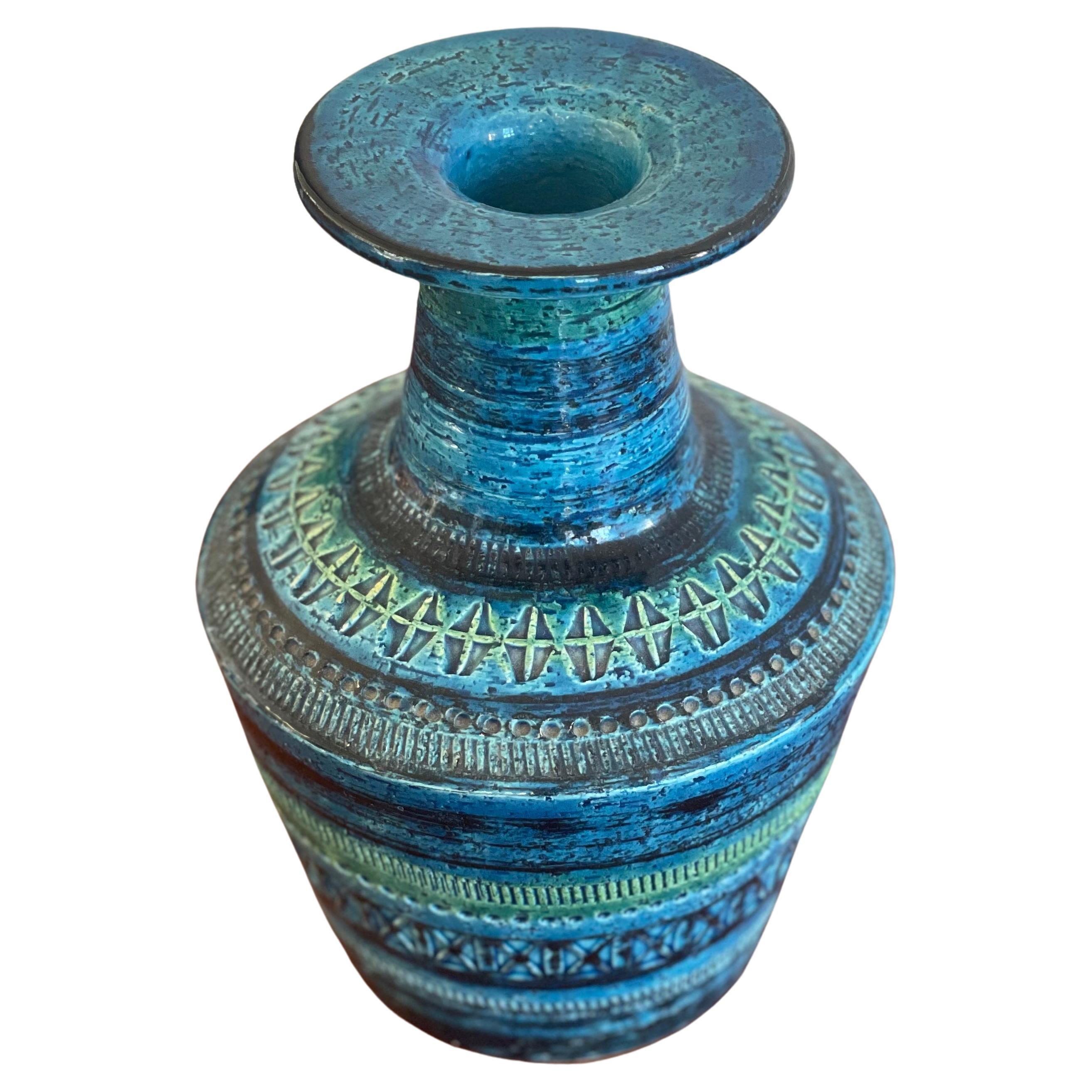 Vase „Remini Blu“ von Aldo Londi für Bitossi im Angebot