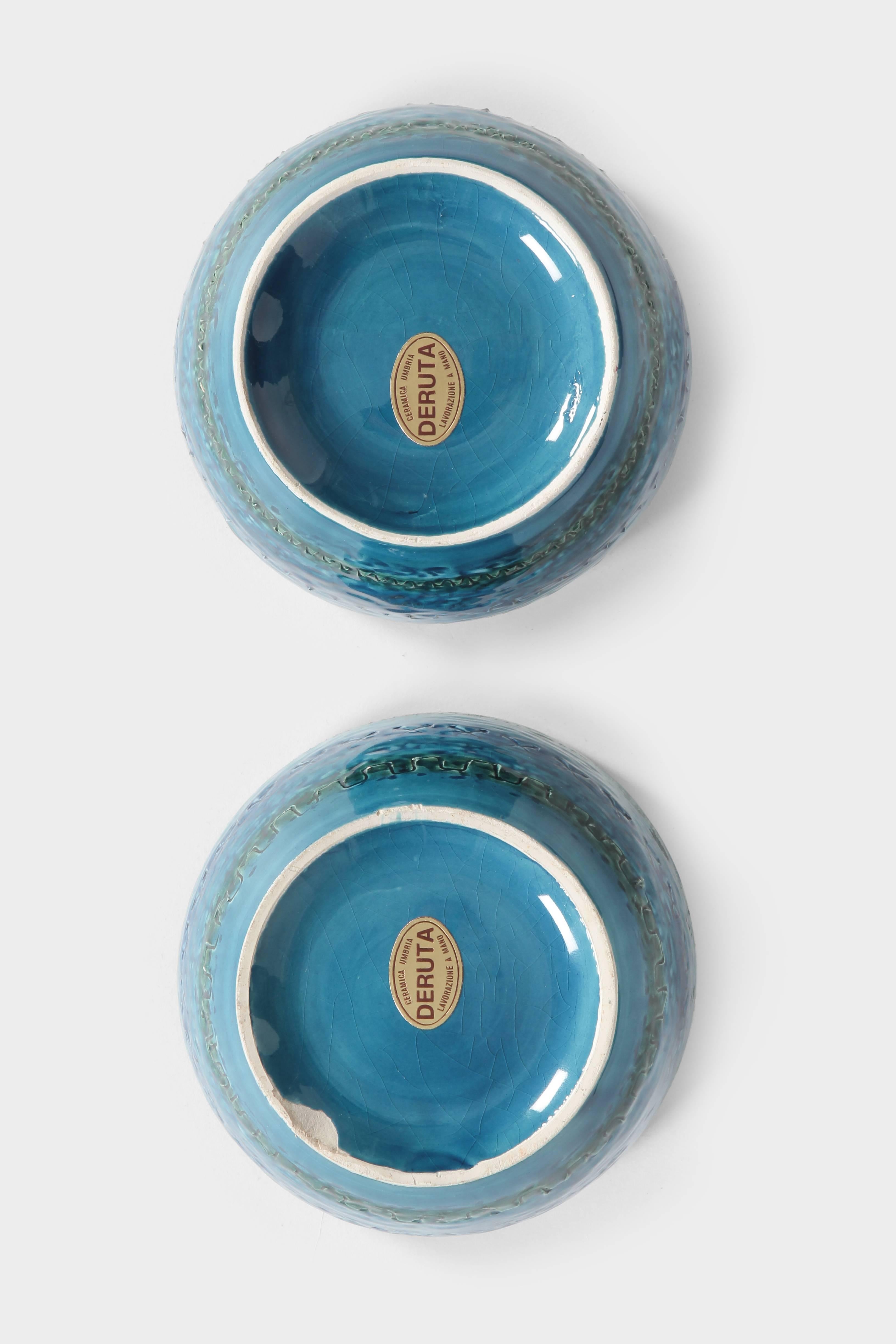 Mid-Century Modern Aldo Londi “Rimini Blu” Bowls Bitossi, 1960s
