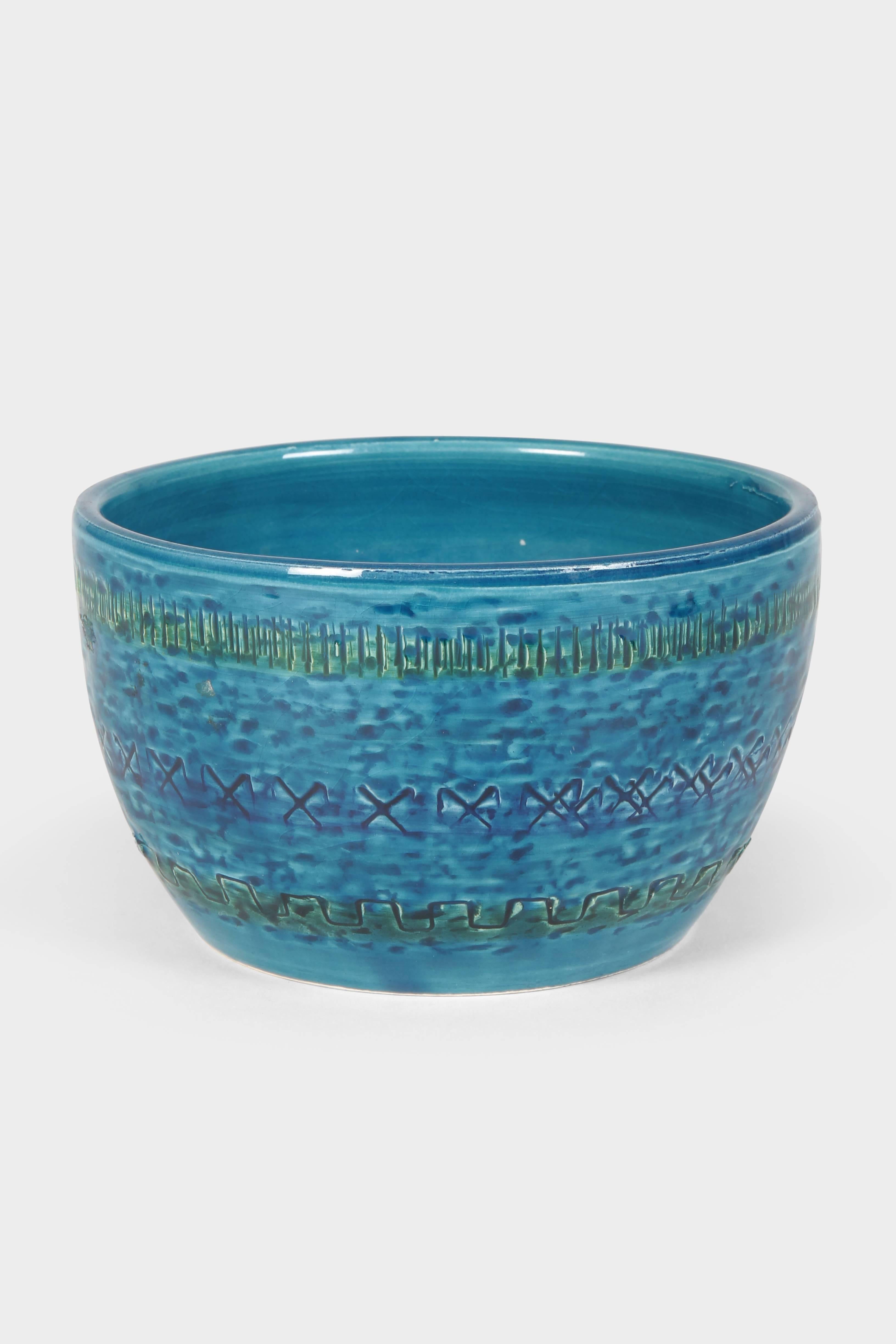 Ceramic Aldo Londi “Rimini Blu” Bowls Bitossi, 1960s