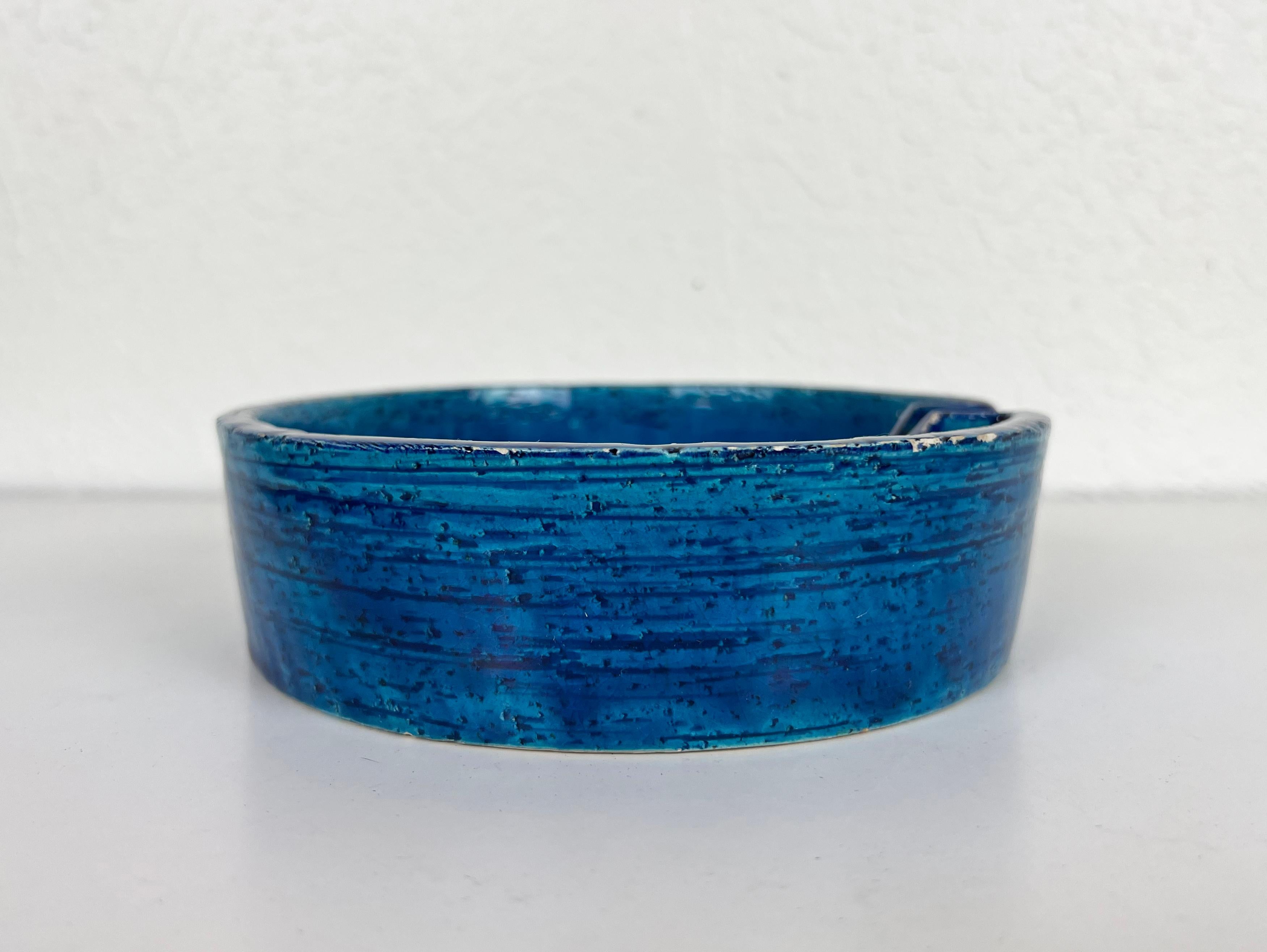 Ceramic Aldo Londi Rimini Blue Ashtray for Bitossi For Sale