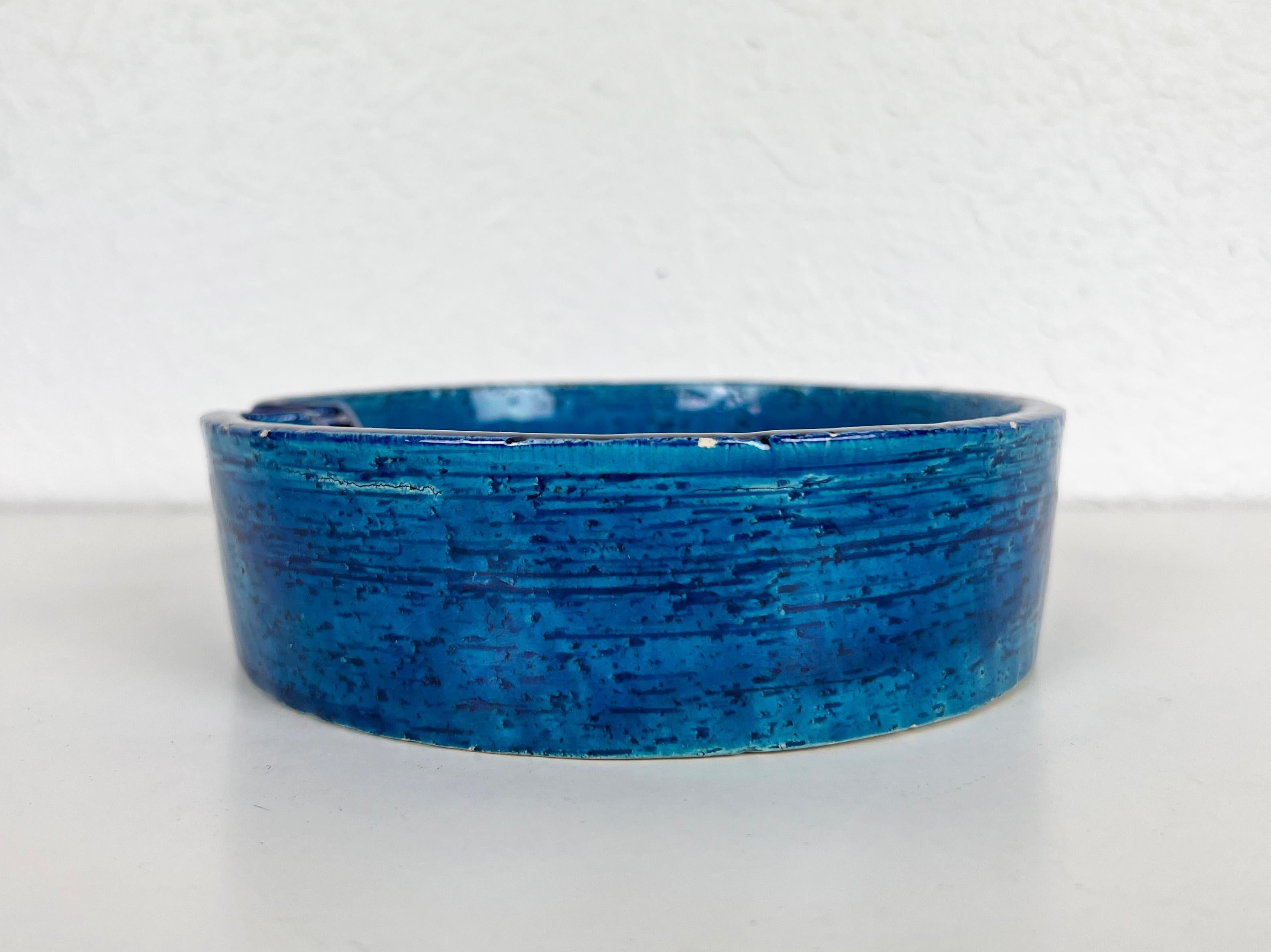 Aldo Londi Rimini Blue Ashtray for Bitossi For Sale 1