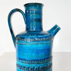 Aldo Londi Rimini Blue Water Jug for Bitossi, Italy, 1950's