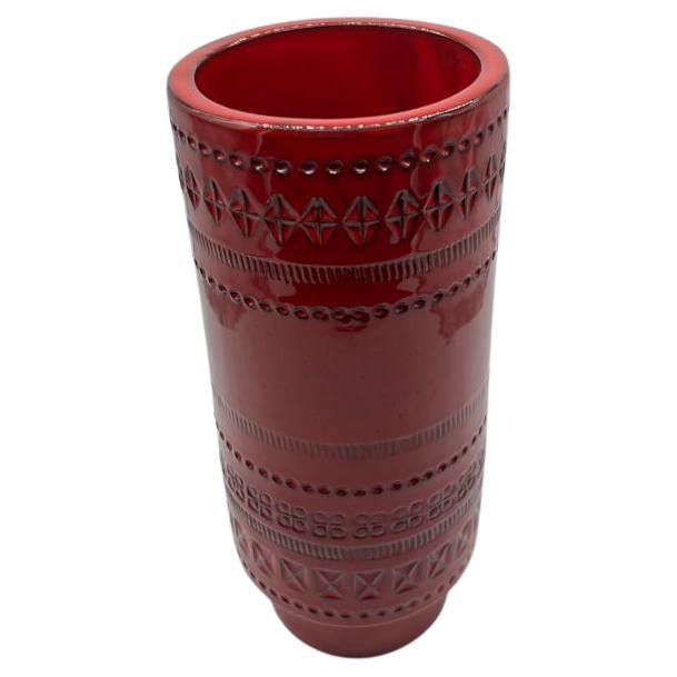 Aldo Londi Round Ceramic Vase, Red Glazed, Bitossi, Mid-20th Century In Good Condition For Sale In Vienna, AT