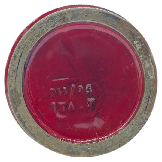 Aldo Londi Round Ceramic Vase, Red Glazed, Bitossi, Mid-20th Century For Sale 5