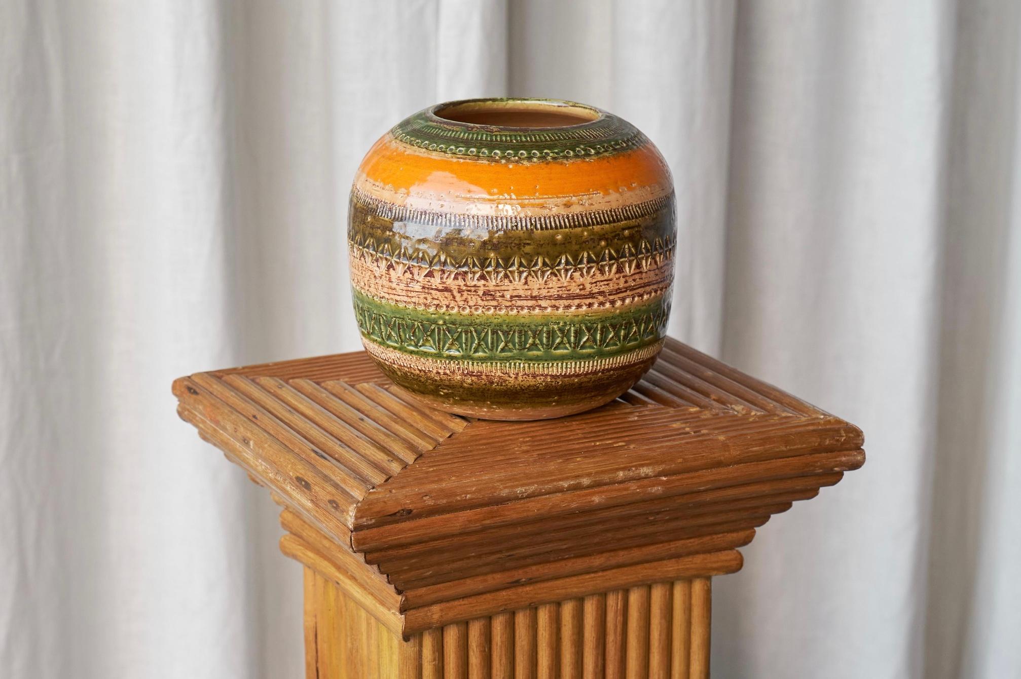 Mid-Century Modern Aldo Londi 'Sahara' Studio Pottery Vase pour Ceramiche Paoli Italie 1960s en vente