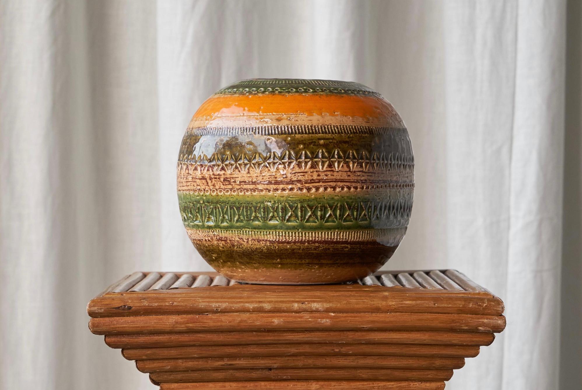 Fait main Aldo Londi 'Sahara' Studio Pottery Vase pour Ceramiche Paoli Italie 1960s en vente