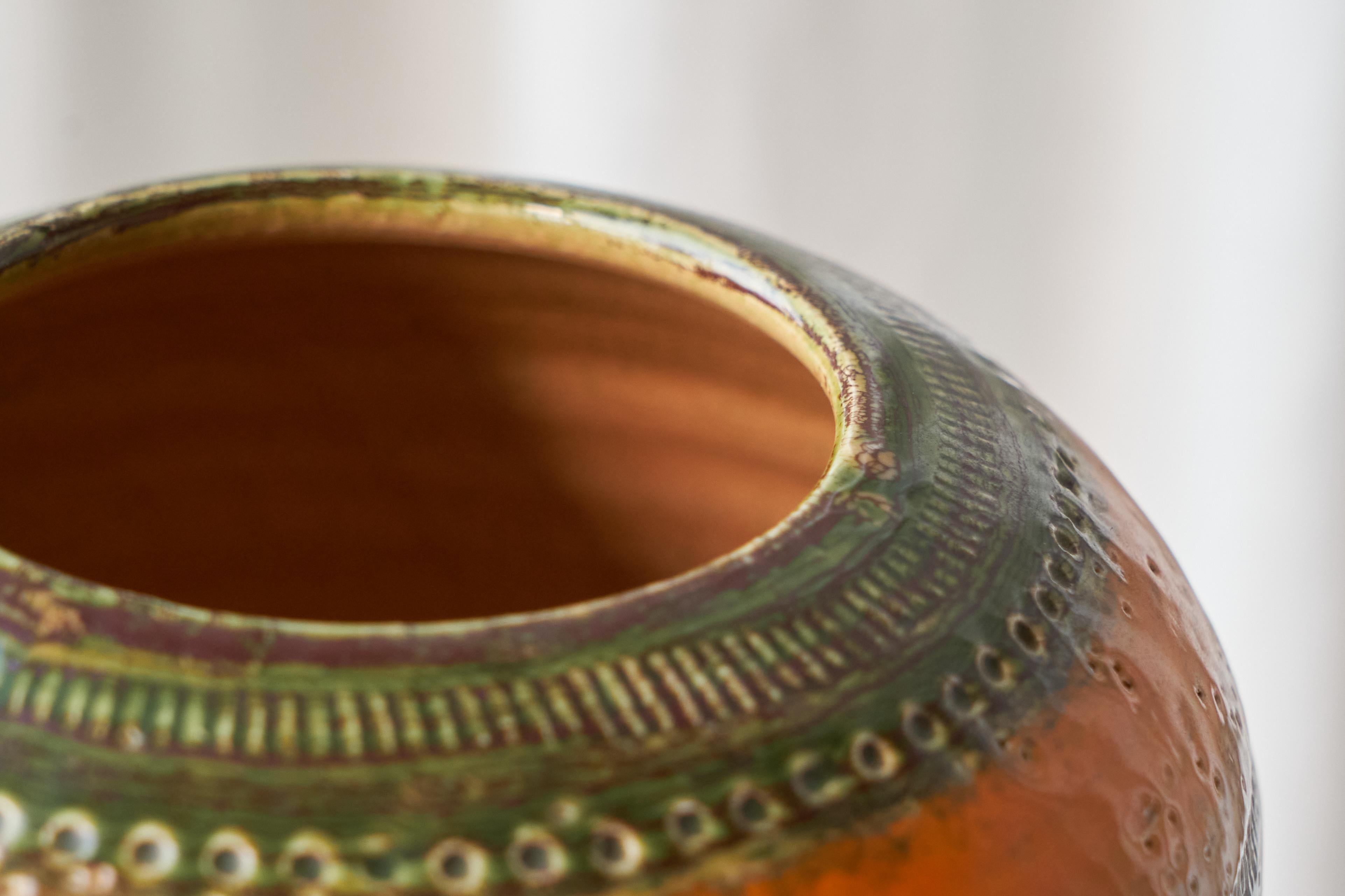 Aldo Londi 'Sahara' Studio Pottery Vase für Ceramiche Paoli Italien 1960s 1