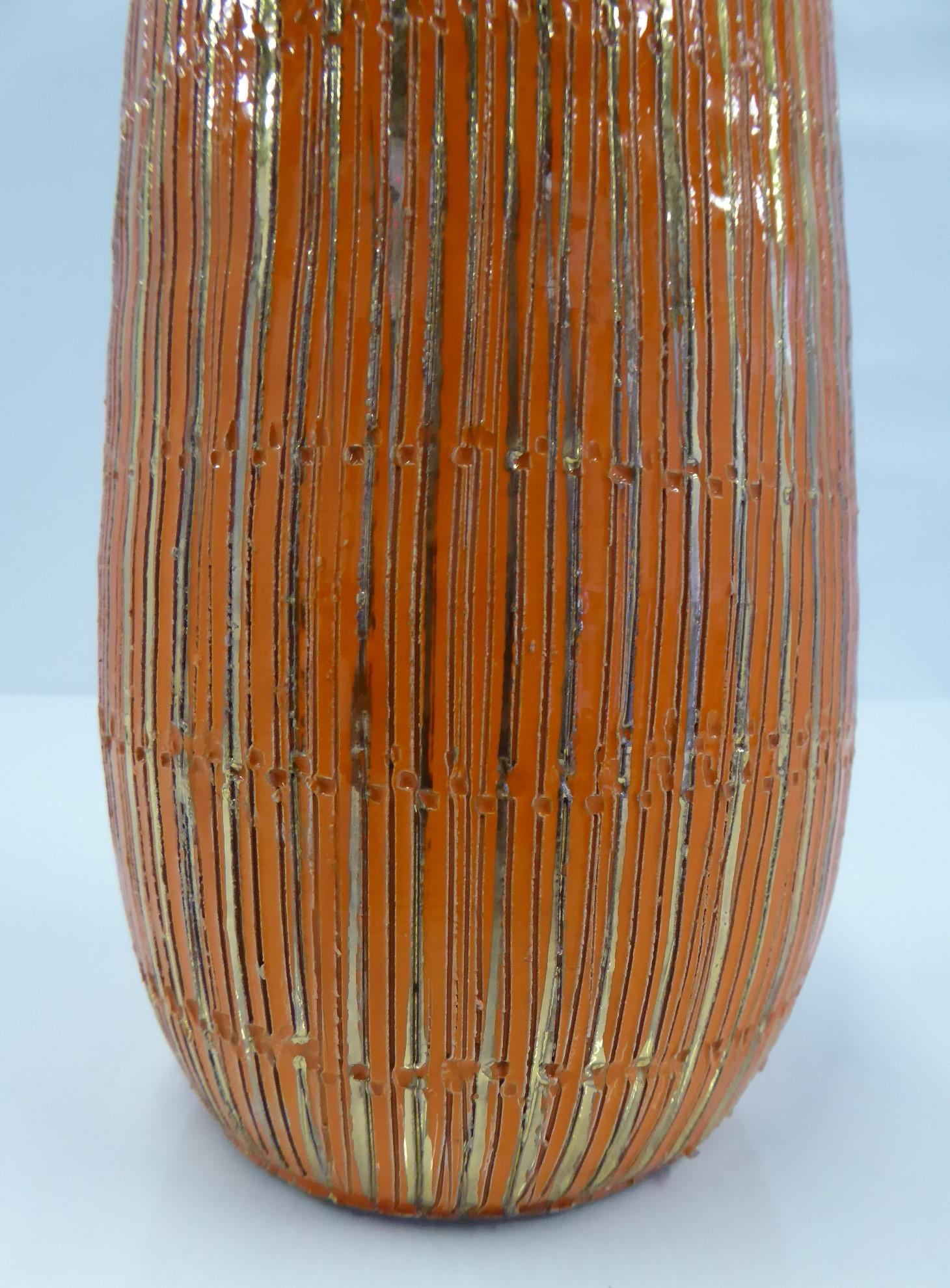 Mid-20th Century Aldo Londi Seta Series for Bitossi Modern Sgraffito Ceramic Vase, Italy, 1950s For Sale