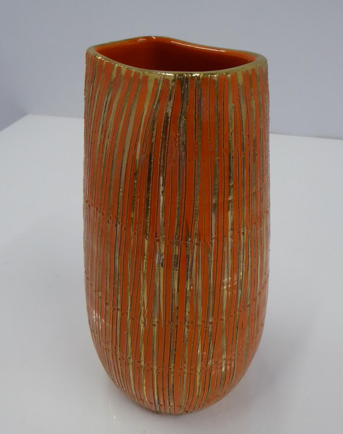 Moderne Sgraffito-Keramikvase aus der Seta-Serie von Aldo Londi für Bitossi, Italien, 1950er Jahre im Angebot 2