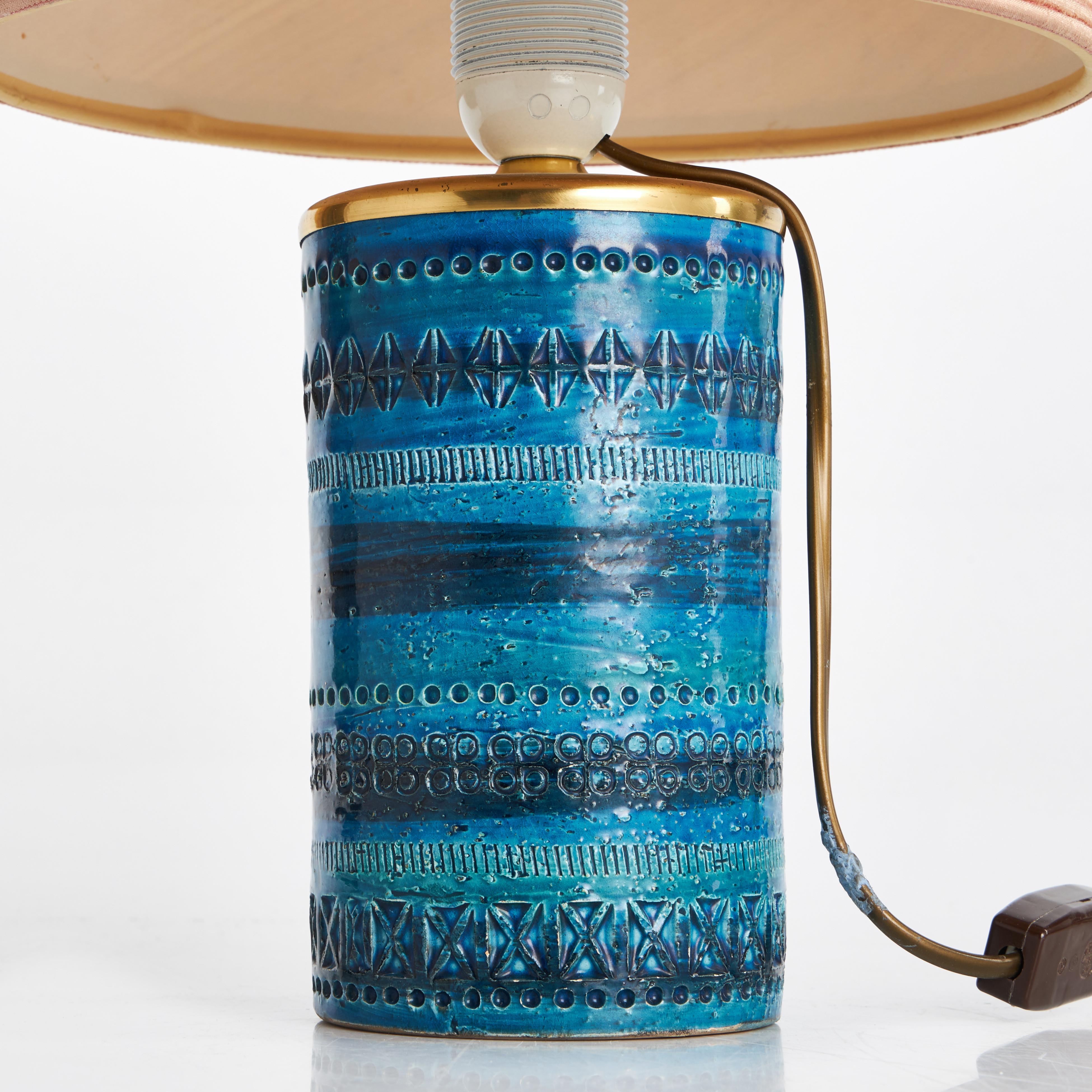 Aldo Londi Table lamp for Bitossi 'Rimini blue' Italy 1960 In Good Condition For Sale In Paris, FR