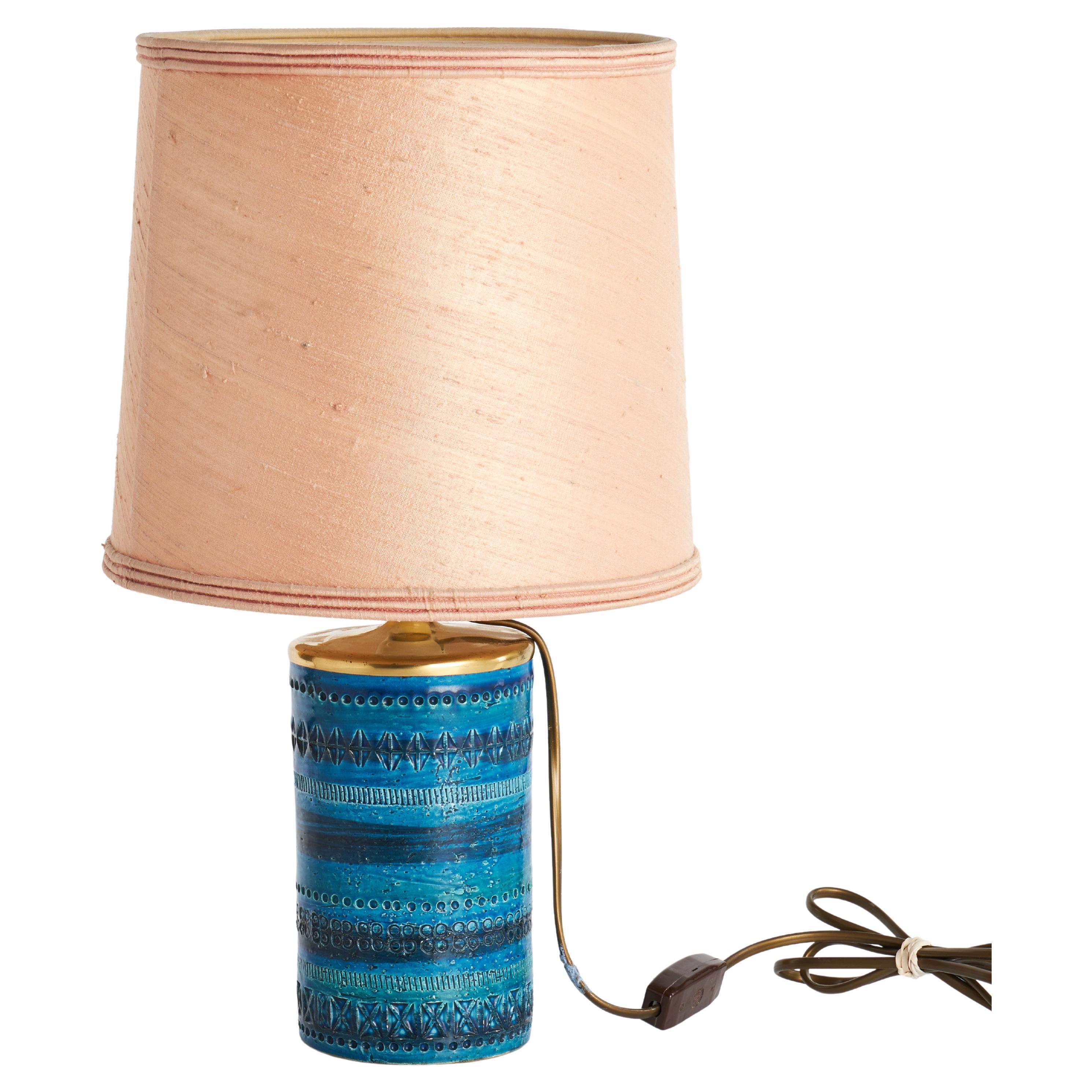 Tischlampe „Rimini“ von Aldo Londi für Bitossi in Blau, Italien 1960