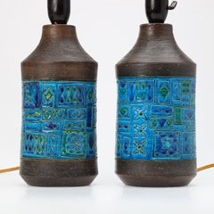 Aldo Londi table lamps a pair for Bitossi Sweden 1960 Signed