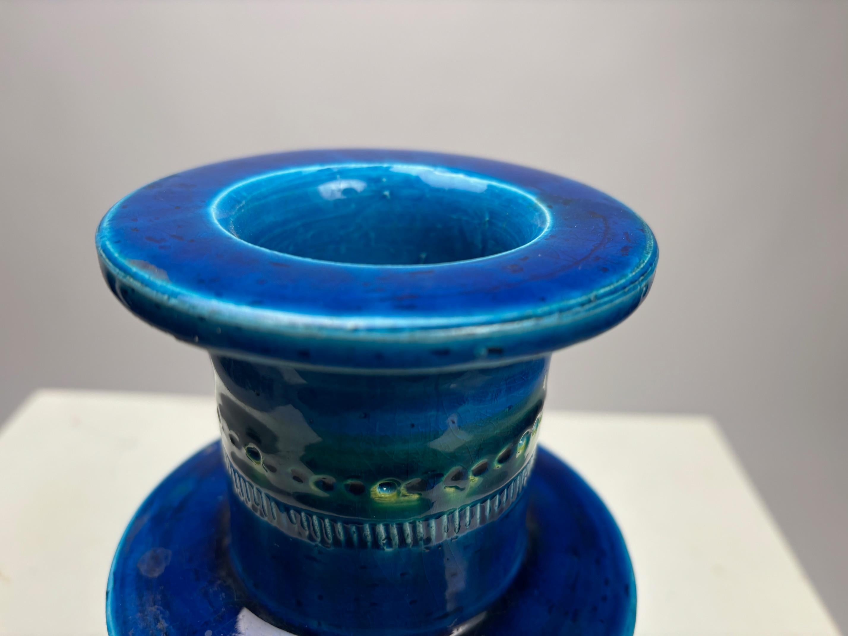 Vaso Rimini Blu in Terracotta di Aldo Londi per Bitossi, Italia, anni '60 In condizioni buone in vendita a Argelato, BO