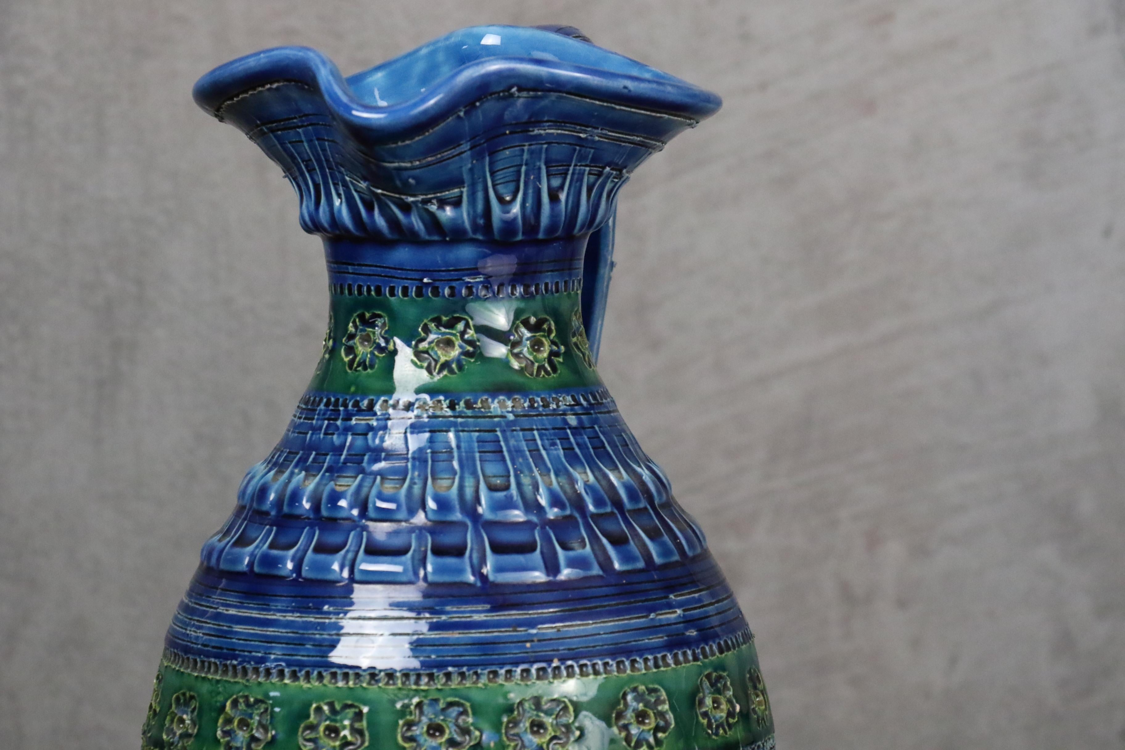 Terrakotta-Keramik-Vase Rimini in Blau von Aldo Londi für Bitossi, Italien 1960er Jahre im Zustand „Gut“ im Angebot in Camblanes et Meynac, FR