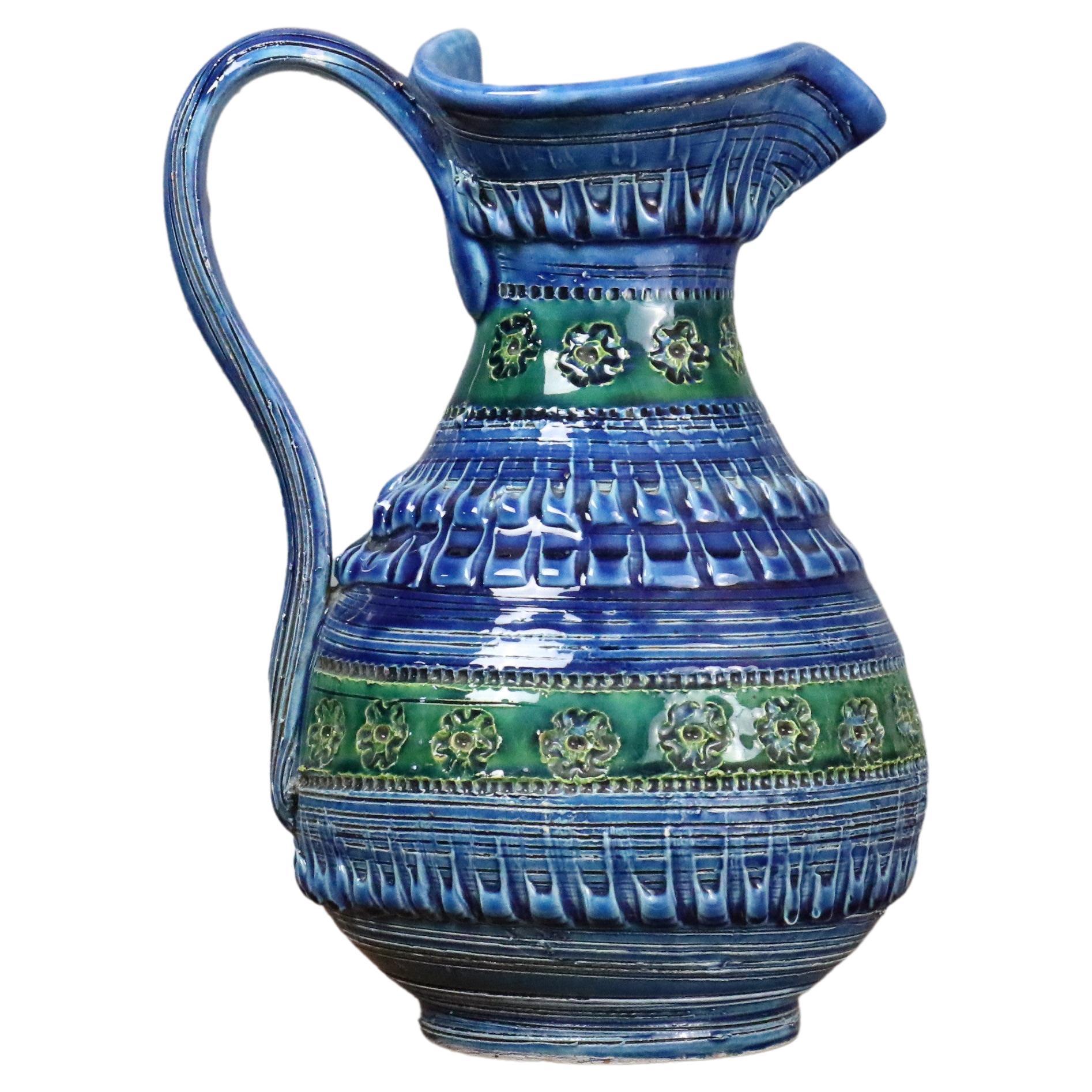 Terrakotta-Keramik-Vase Rimini in Blau von Aldo Londi für Bitossi, Italien 1960er Jahre im Angebot