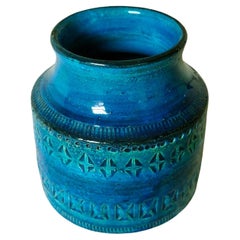Aldo Londi Vase für Bitossi • 'Rimini Blue' Serie 1960er Jahre • Italien