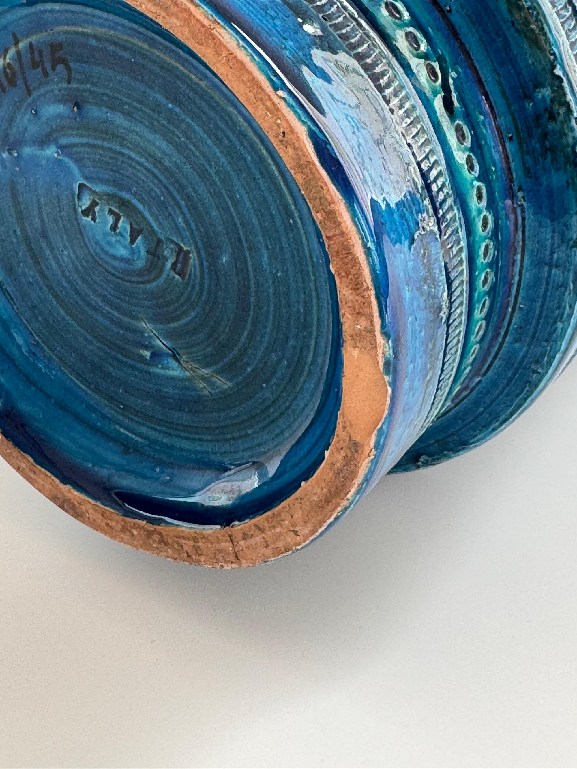 Jarrón XL Aldo Londi en decoración azul Rimini para Bitossi, años 60 en venta 2