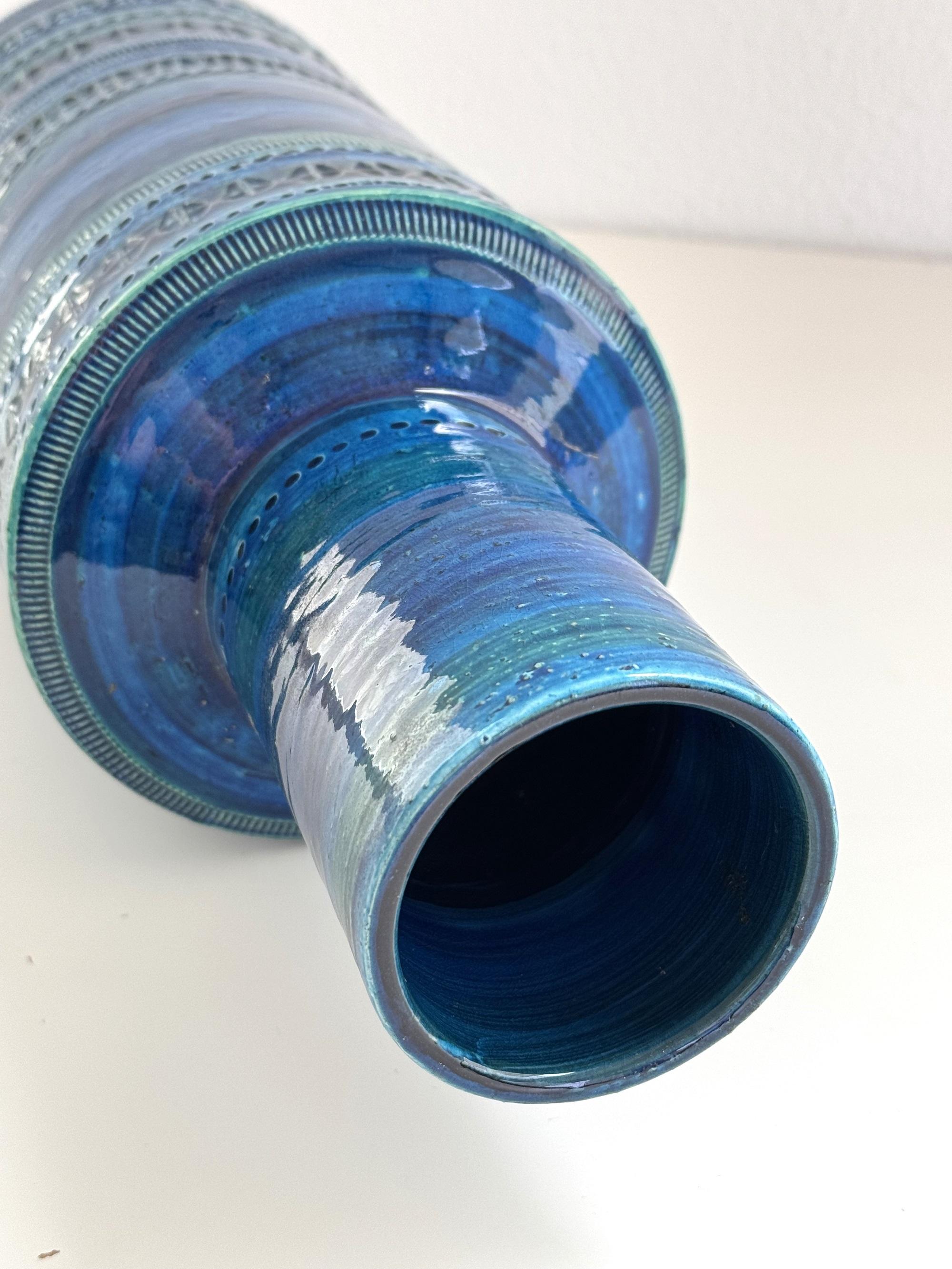 Jarrón XL Aldo Londi en decoración azul Rimini para Bitossi, años 60 mediados del siglo XX en venta