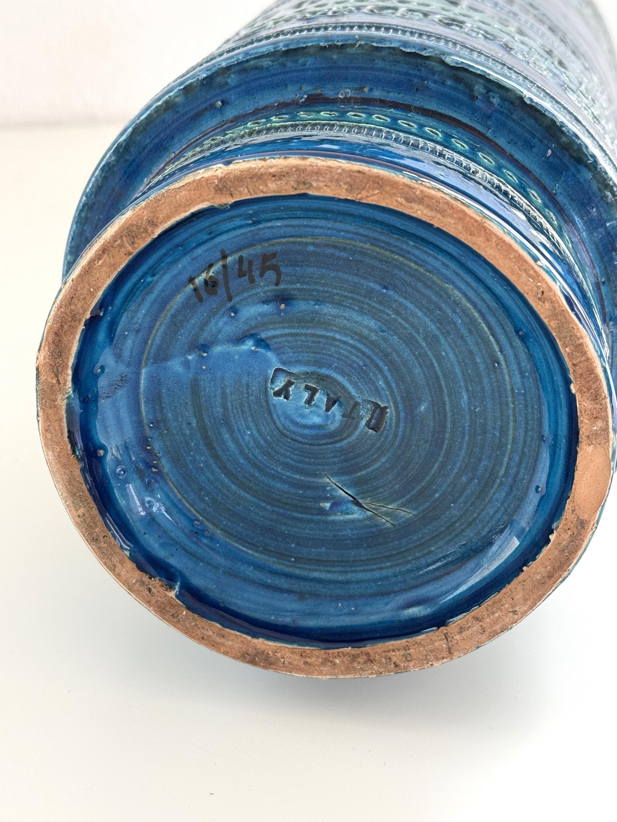 Jarrón XL Aldo Londi en decoración azul Rimini para Bitossi, años 60 en venta 1