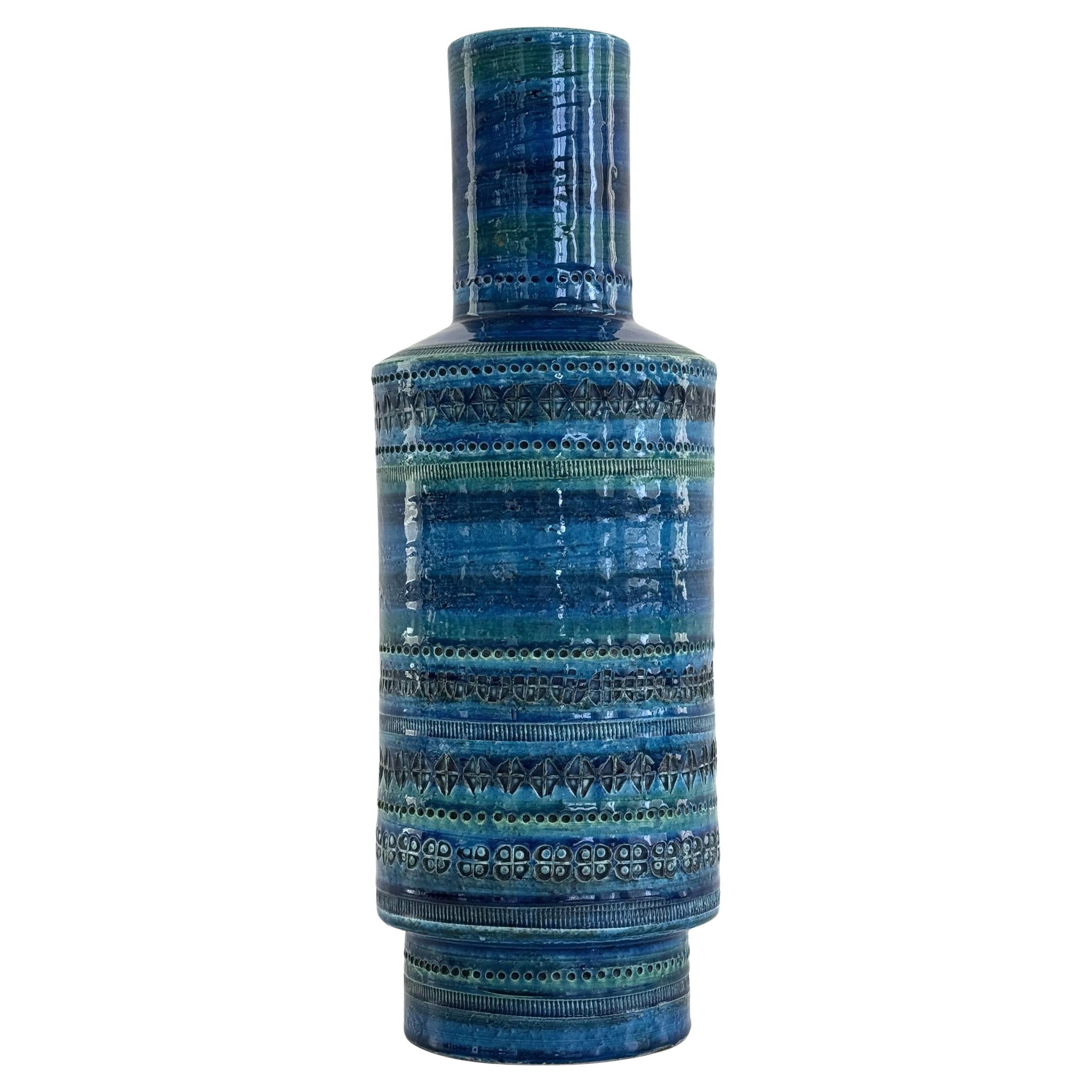 Jarrón XL Aldo Londi en decoración azul Rimini para Bitossi, años 60 en venta