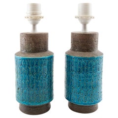 Aldo Londi  for Bitossi Ceramic Lamp Italy 1960 a pair