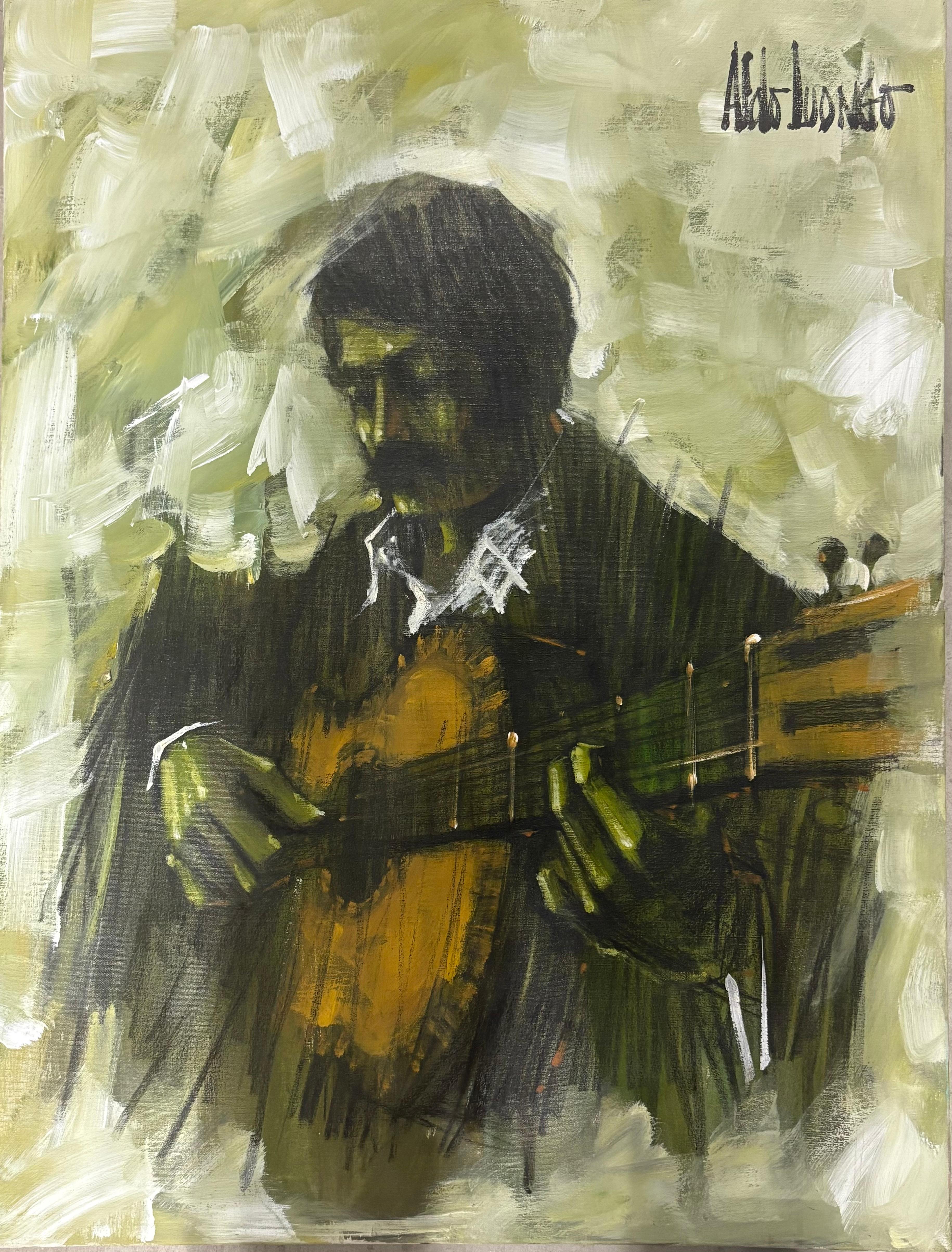 Aldo Luongo Figurative Painting - “gentleman With Guitar”