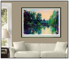 Aldo Luongo Color Serigraph Signed Large Signed Monet Artwork Original Landscape