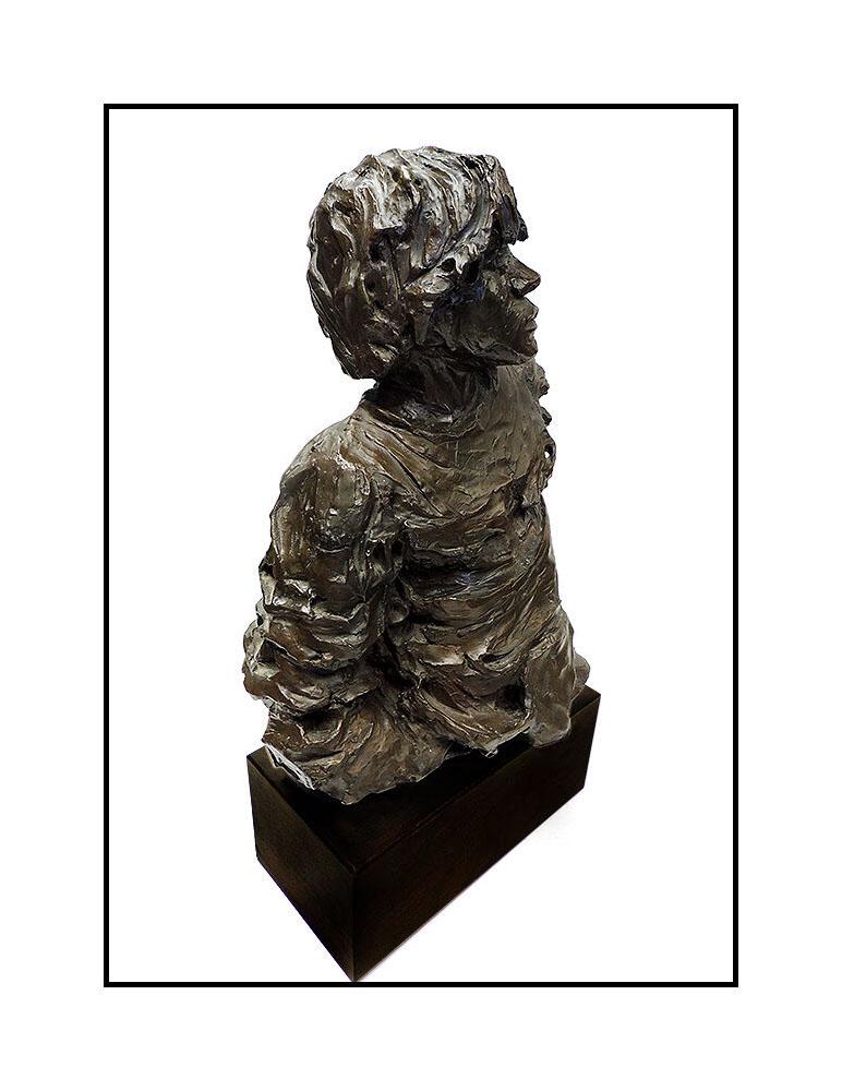 Aldo Luongo The Hawk Self Portrait Original Bronze Sculpture Large Signed Art For Sale 1
