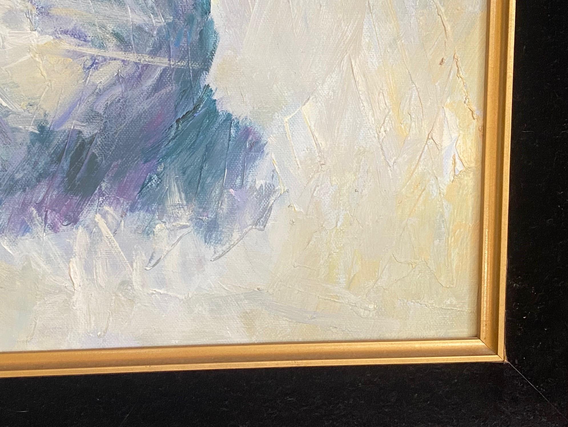 Aldo Luongo Firmado Original Italiano Argentino Óleo sobre Lienzo Pintura Amantes en venta 6