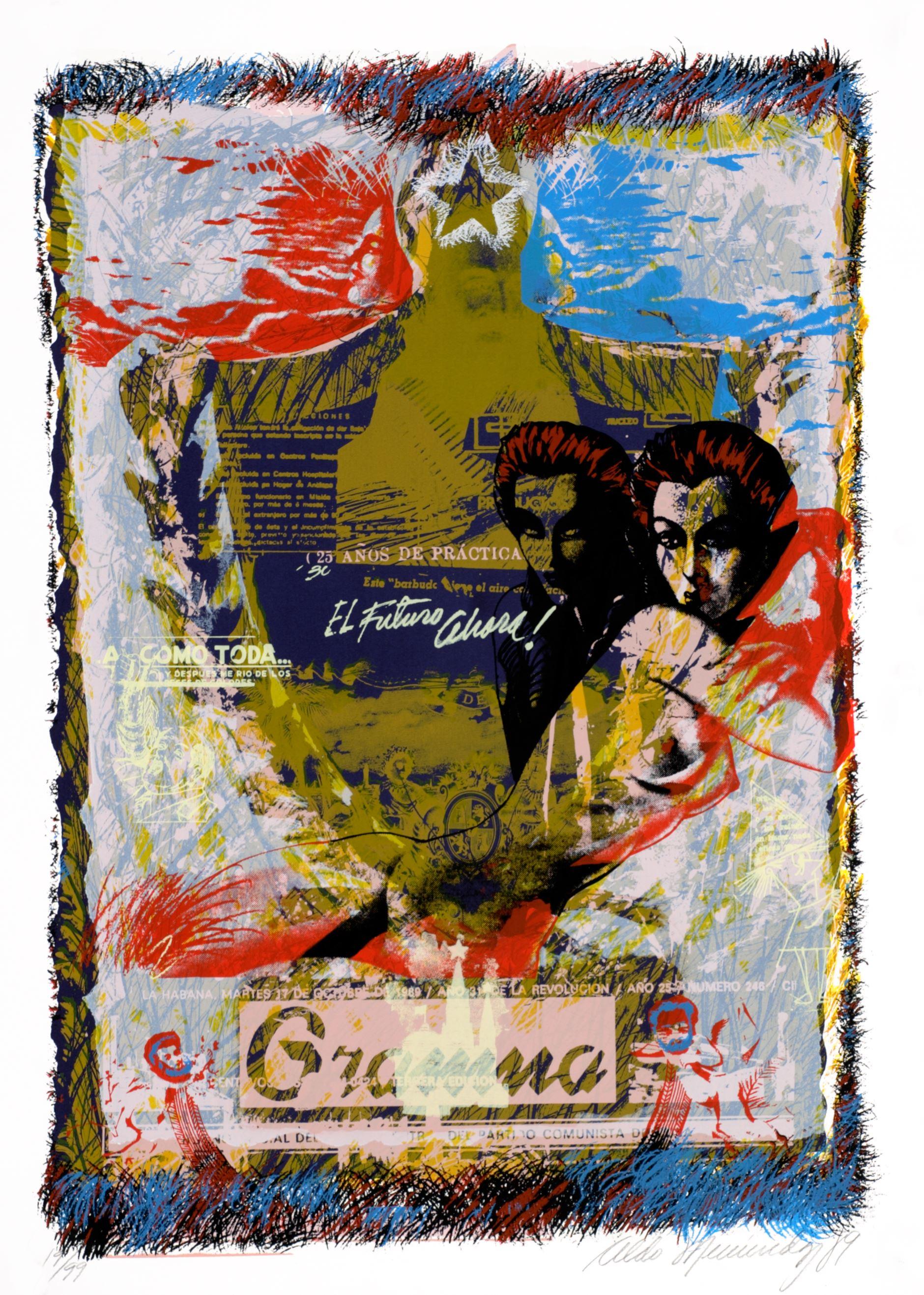 Cuban Artist signed limited edition original art print silkscreen - Print by Aldo Menendez