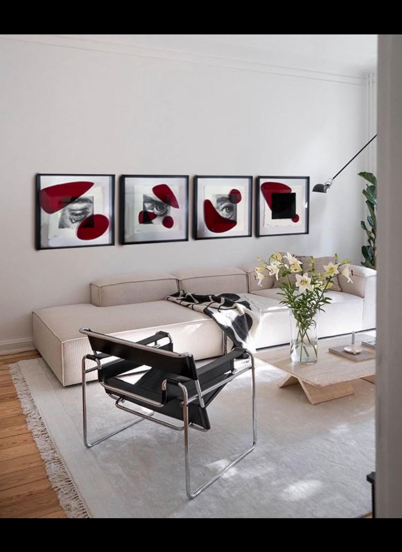 Aldo Michelangeli Mixed Media Works on Paper 