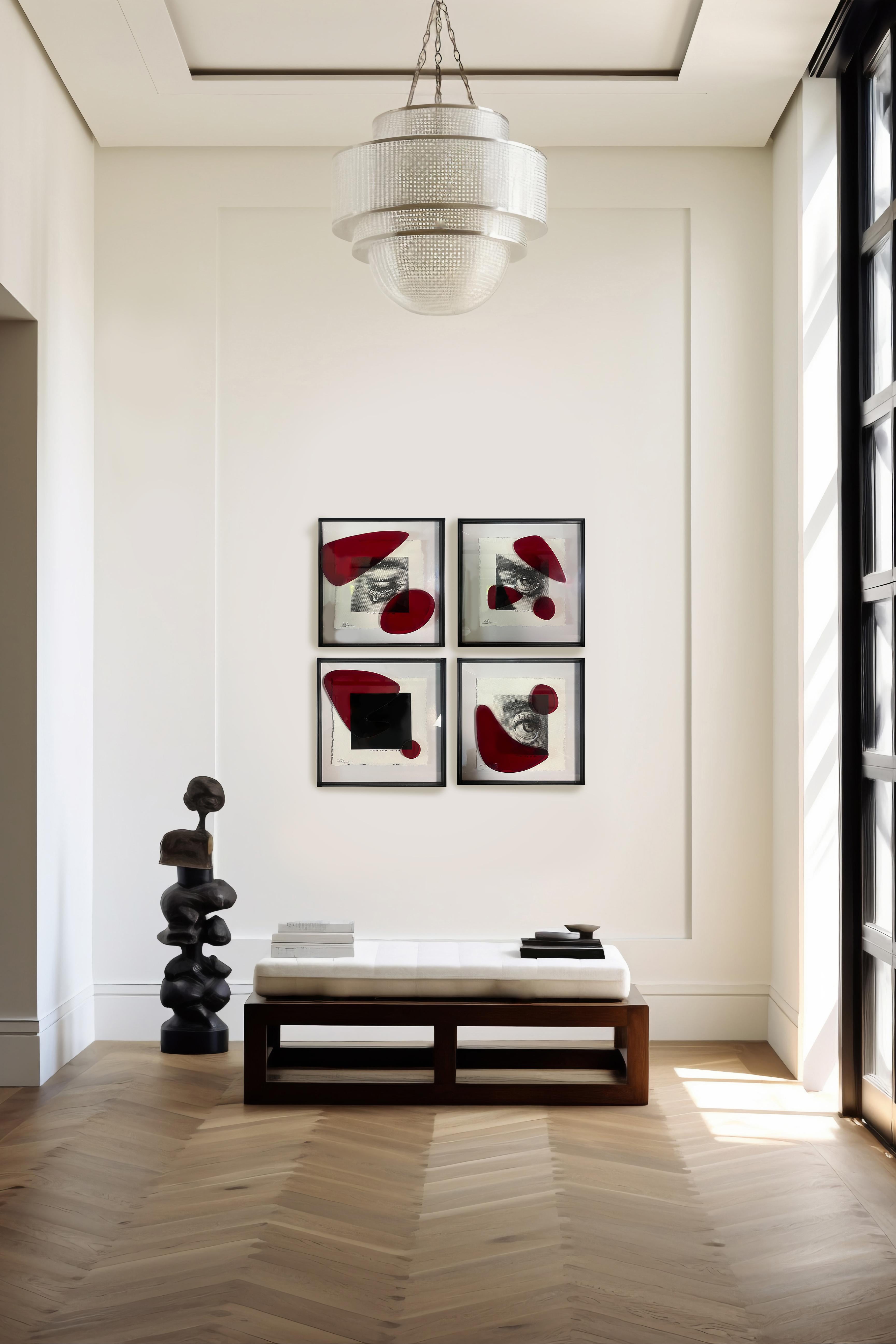 Aldo Michelangeli Mixed Media Works on Paper 