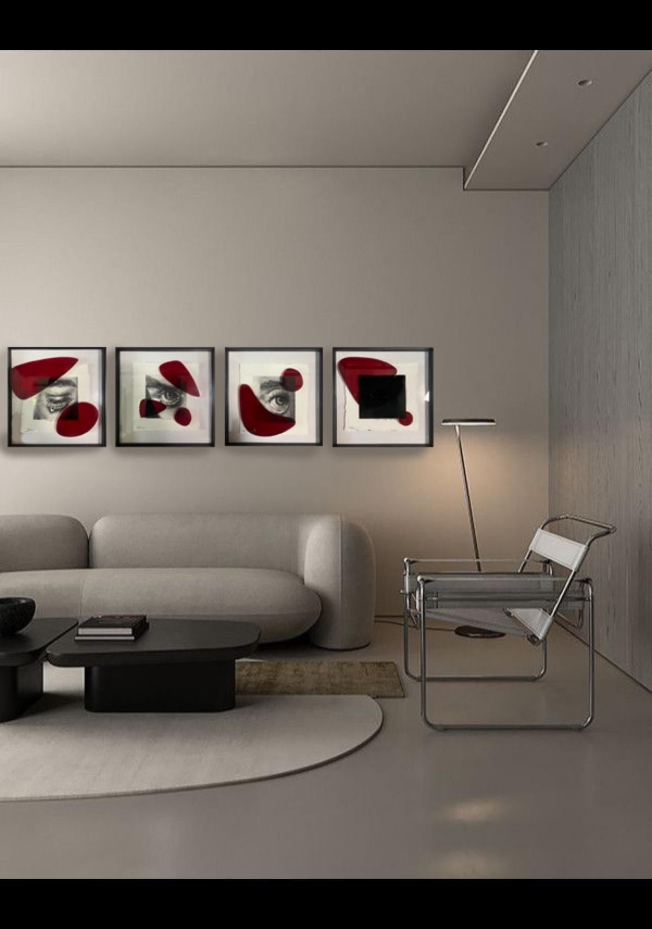 Aldo Michelangeli Mixed Media Works on Paper 