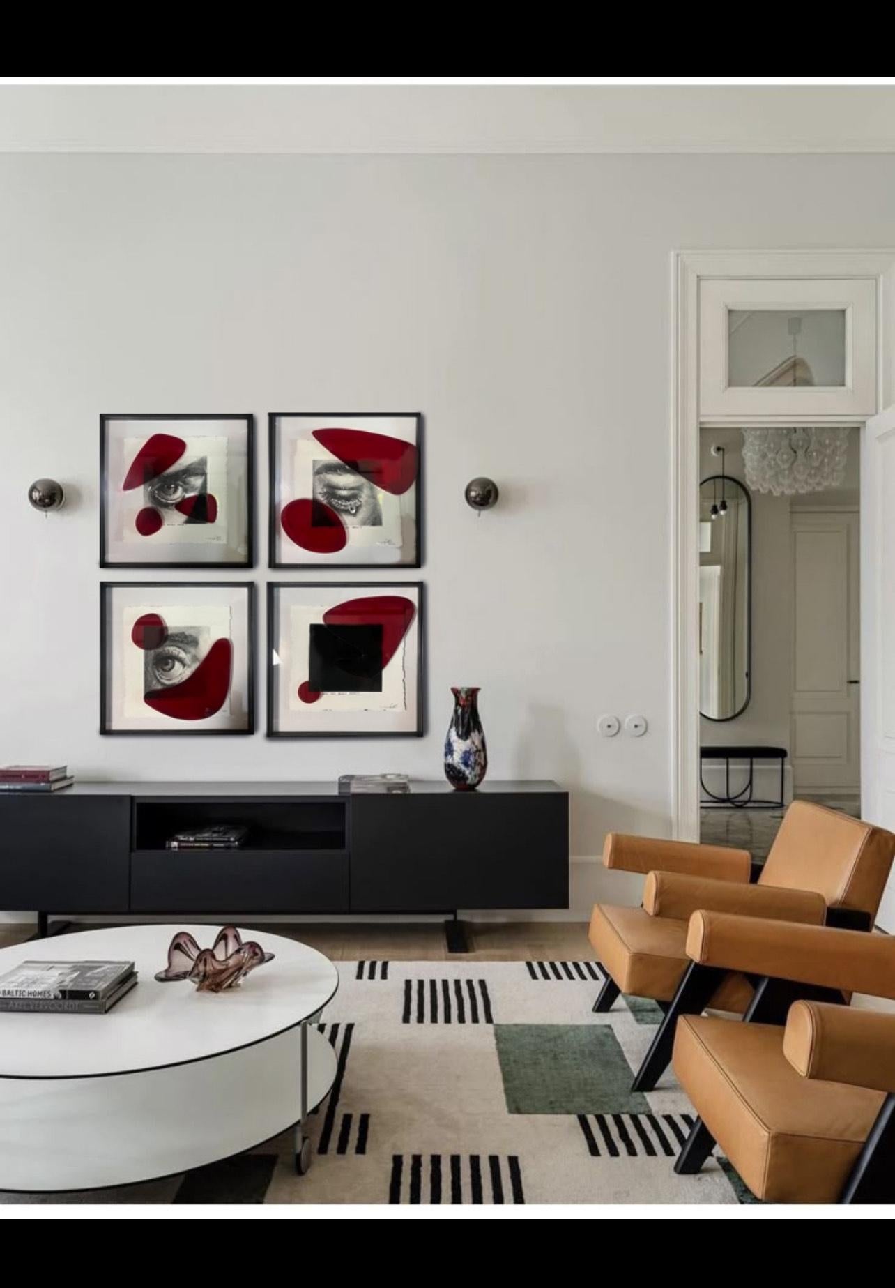 Aldo Michelangeli Mixed Media Works on Paper 