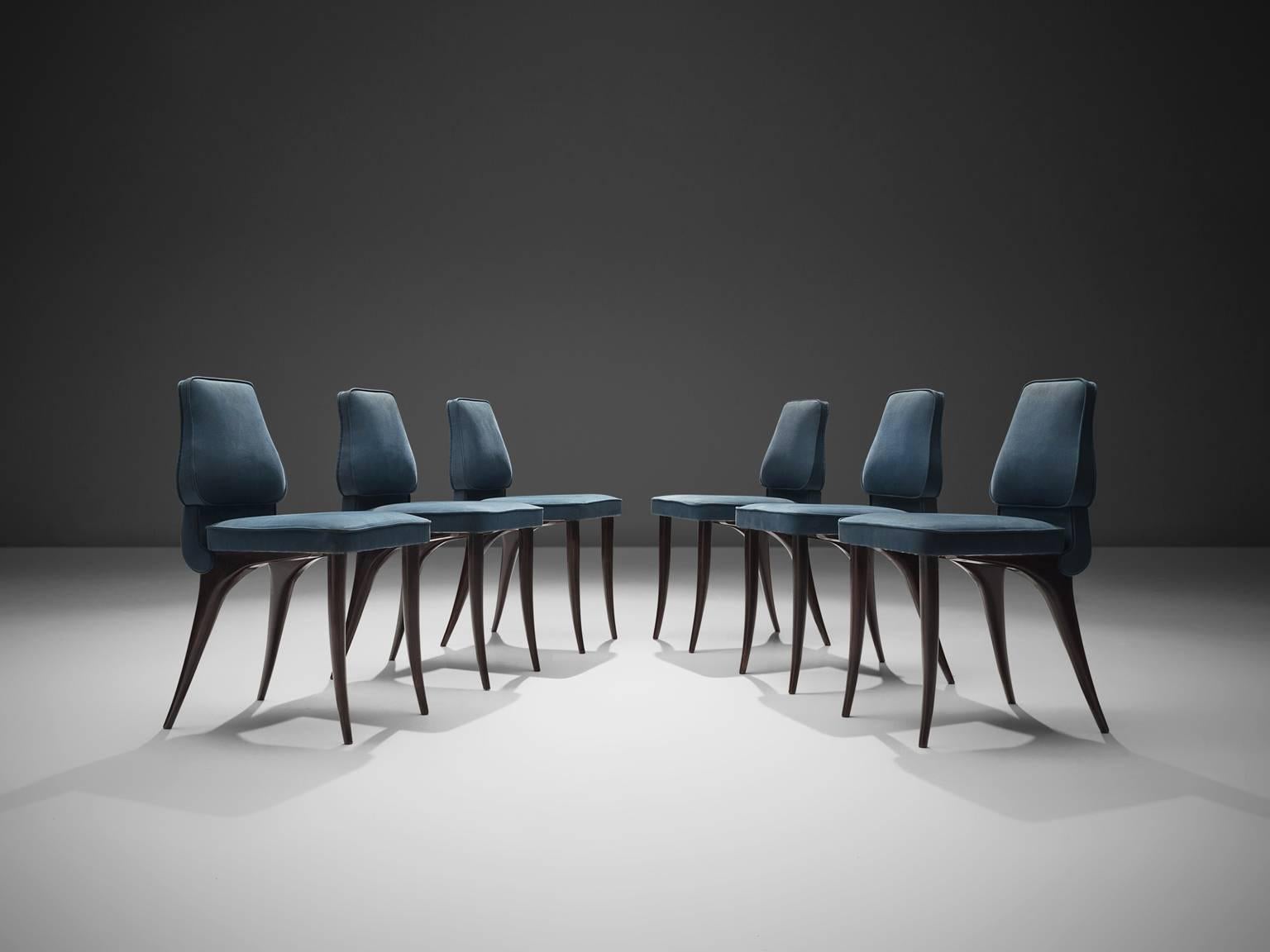 Mid-Century Modern Aldo Morbelli Set of Six Dining Chairs