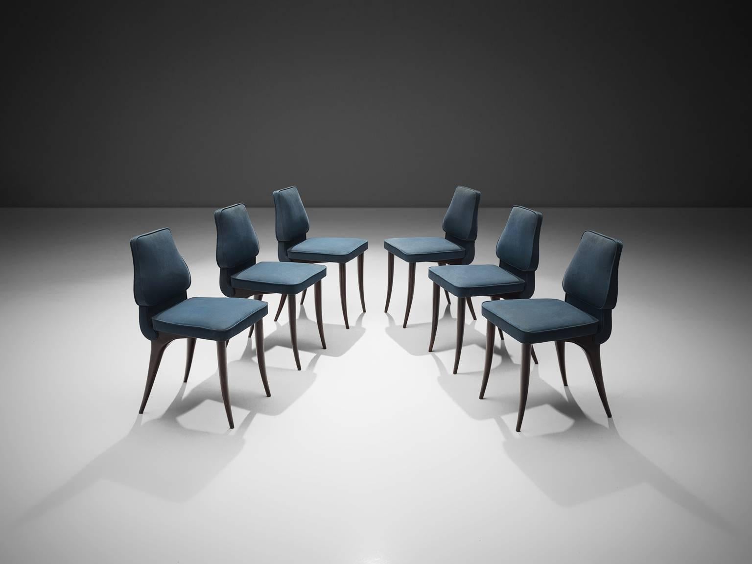 Italian Aldo Morbelli Set of Six Dining Chairs