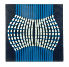 Composition géométrique - Peinture à l'huile d'Aldo Moriconi - 1967