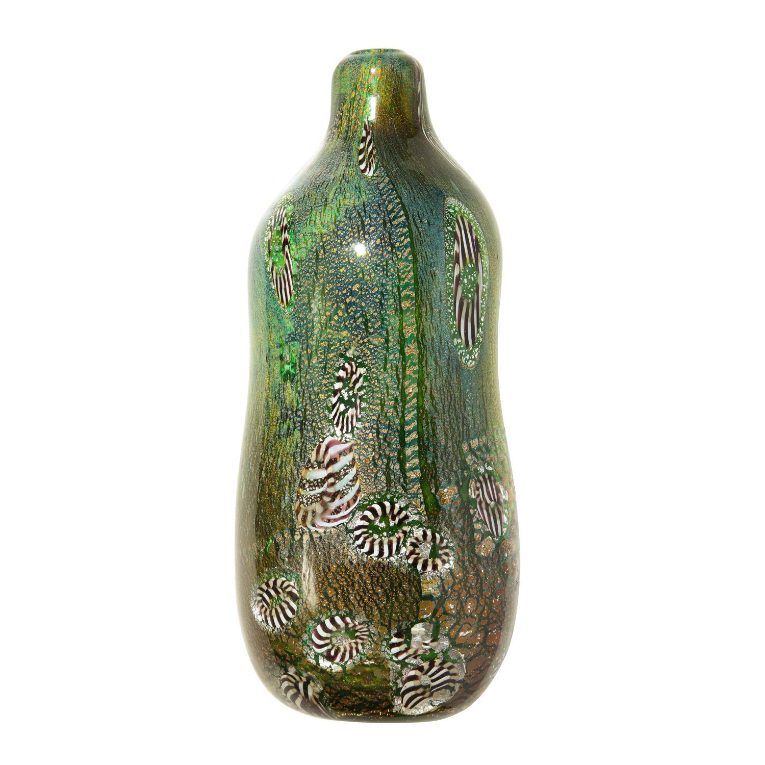 Mid-Century Modern Vase Yokohama en verre soufflé à la main d'Aldo Nason, années 1960 en vente