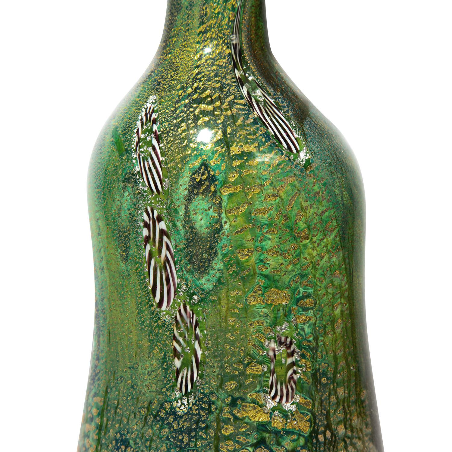italien Vase Yokohama en verre soufflé à la main d'Aldo Nason, années 1960 en vente