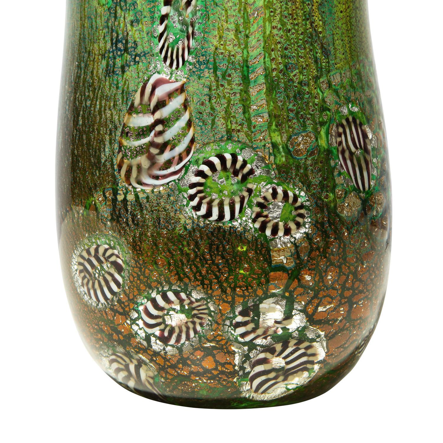 Fait main Vase Yokohama en verre soufflé à la main d'Aldo Nason, années 1960 en vente