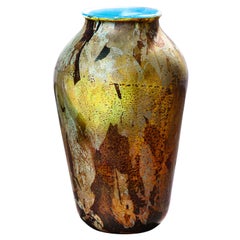 Aldo Nason Handblown Glass Vase with Gold and Silver Foil 1960s