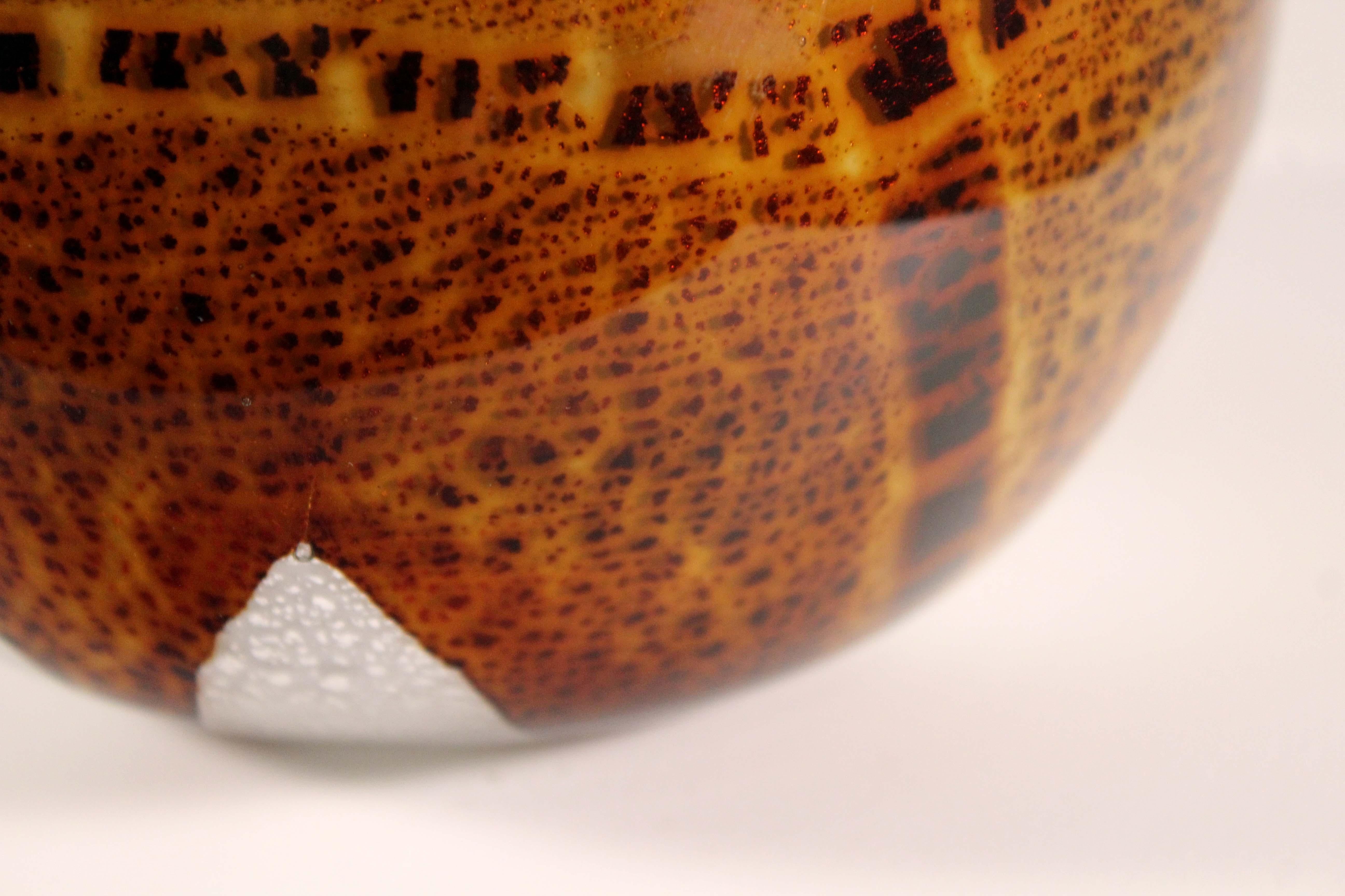 Aldo Nason Mid-Century Modern Handblown Glass with Amber Swirl Pattern 3 Tubular 3