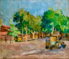 1940s Post-Impressionist Italian Signed and Documented Landscape Painting
