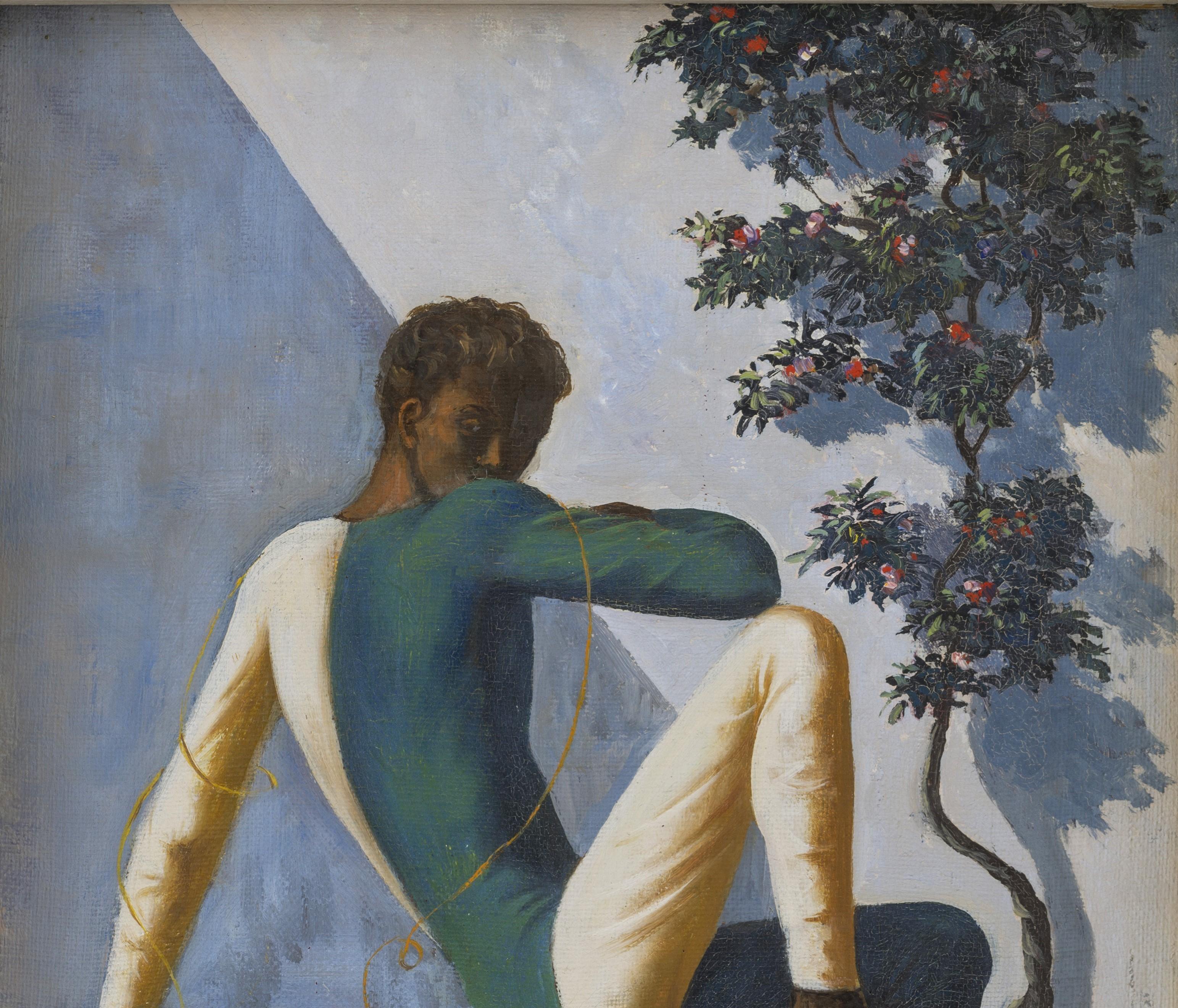 Harlequin - Gris Nude Painting par Aldo Pagliacci