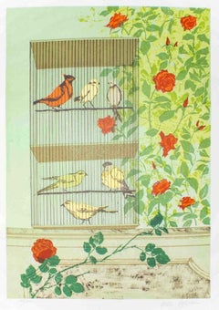 BIrds - Litografia di Aldo Pagliacci - Anni '70