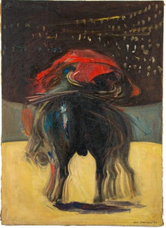 Bullfight - Original Oil on Canvas by Aldo Pagliacci - 1958