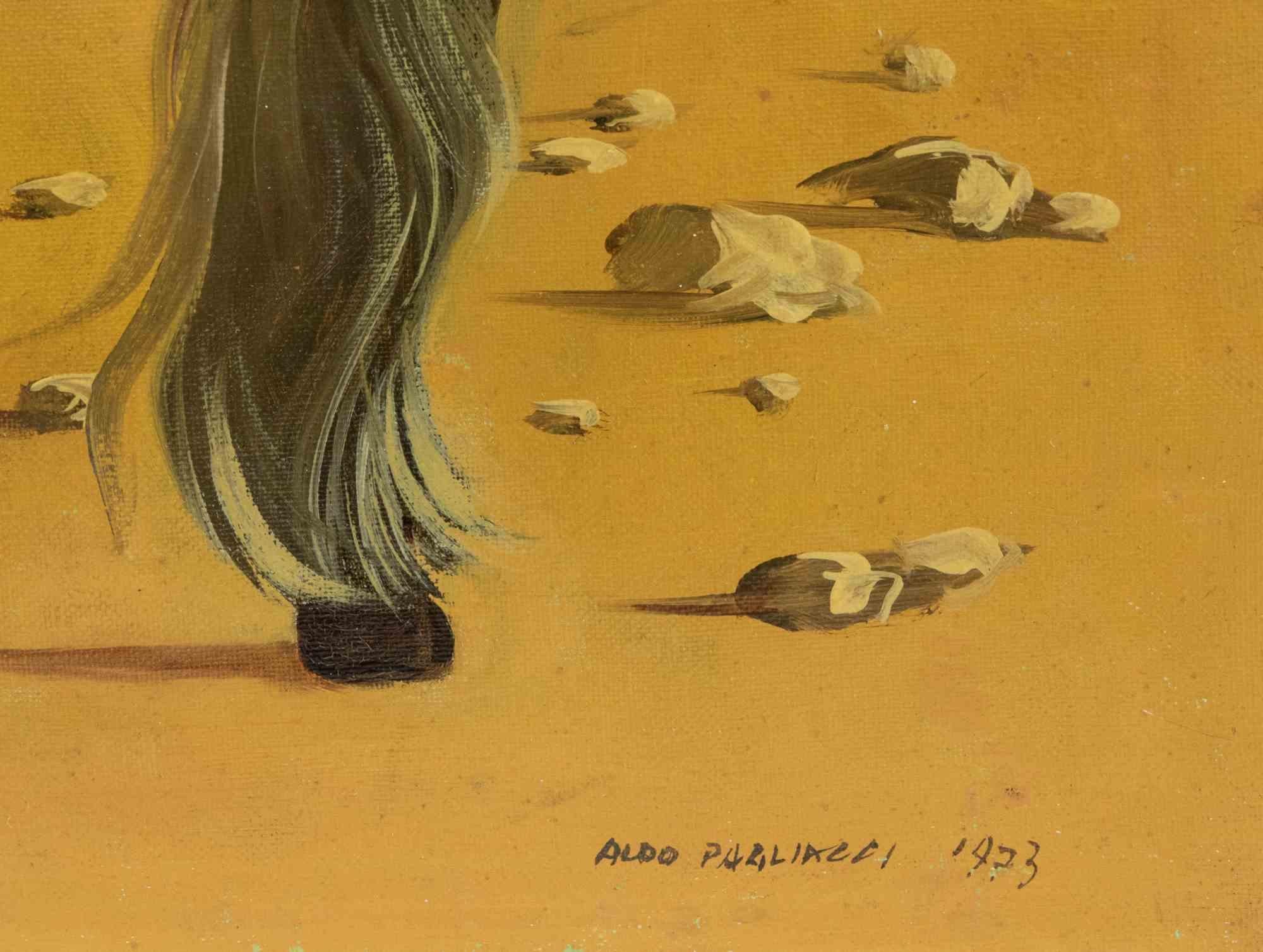 Pferde – Ölgemälde auf Leinwand von Aldo Pagliacci – 1973 im Angebot 2