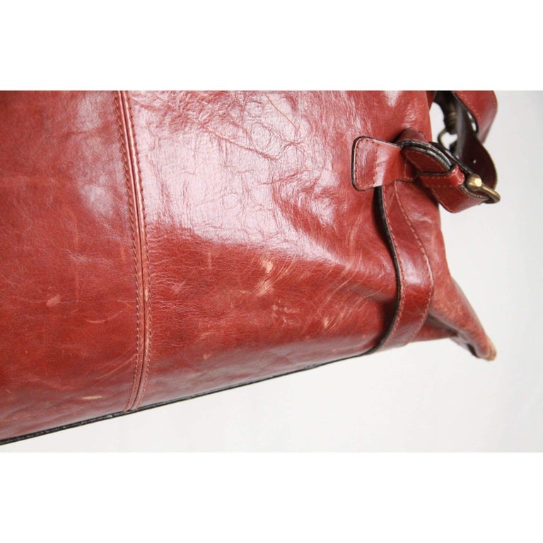 ALDO RAFFA Brown Leather DUFFLE TRAVEL BAG Carry On at 1stDibs aldo