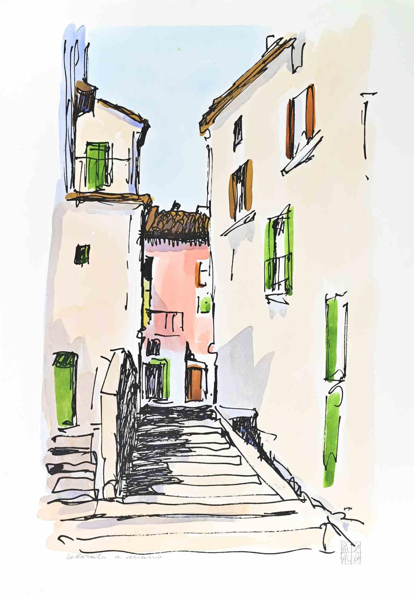 Lithograph hand colored.

Stamp Signed.

Excellent condition.